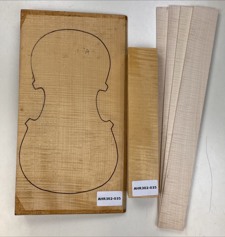 Satz B+Z+H Riegelahorn Violine, 1-tlg. Boden Einzelstück #035